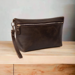 Sac de voyage léger et portable en cuir véritable Artha, style bohème, avec fermeture éclair, pour hommes et femmes, cadeau promotionnel - Product Image 4