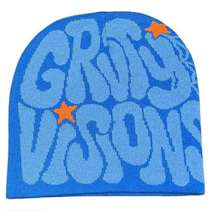 Bonnet chaud tricoté avec logo personnalisé Casquettes tête de mort Bonnets en tricot en gros Bon marché Broderie Mode Hiver Fournisseur direct OEM - Product Image 1