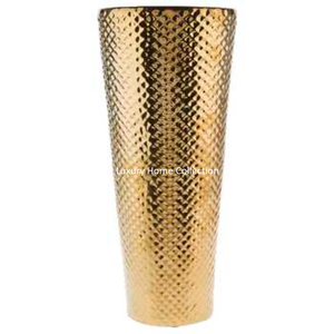 Vase à fleurs minimaliste en nid d'abeille martelé en feuille d'aluminium couleur argent jardinières et Pots pour fleurs d'affichage à bas prix - Product Image 2