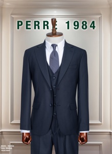 Costume d'affaires gris clair pour homme, simple boutonnage, col à revers, coupe droite, infroissable, mélange de laine, tenue formelle - Product Image 3