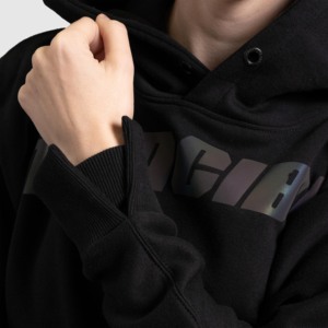 Invincible Black Oversized <b>Hoodie</b> for <b>Workout</b> Breathable Knitted Fabric - Product Image 5