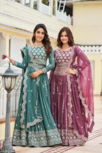 Design moderne pour femmes indien pakistanais soie Polyester Lehenga Choli 5mm broderie séquence travail meilleur prix forte demande pour - Product Image 4