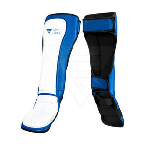 Espinilleras Deportivas Profesionales para Adultos, Cuero PU Genuino, Kickboxing, Entrenamiento de Combate, Protector de Piernas, Equipo de Protección EPIC SPORTS - Product Image 1