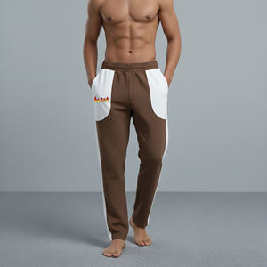 New Arrived 2025 Midweight 100% Cotton Canvas Casual 2 Tone Men's Custom Silk Screen Printed Logo Washed Streetwear <b>Pants</b> - Product Image 1