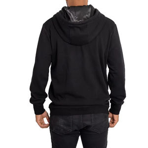 Sweat-shirts à capuche décontractés en coton mélangé 100% avec doublure en satin de soie, logo personnalisé, vente en gros 2026, sweat-shirts en soie pour hommes - Product Image 5