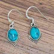 Turquoise 925 argent Sterling fait à la main Dainty Designer boucle d'oreille léger bohème boucle d'oreille bijoux en argent article cadeau en gros - Product Image 2