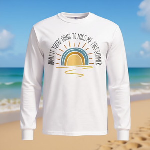 Admite que te vas a echar de menos esta verano, camiseta de manga larga unisex con cuello redondo para adultos, ropa promocional - Product Image 3