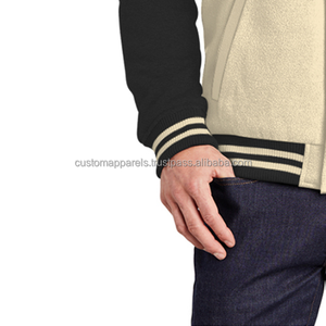 <b>Lightweight</b> Embroidery Wool Varsity <b>Jacket</b> with Stand Collar Windproof Street Style Outerwear - Product Image 5
