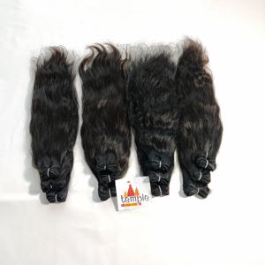 Cabello de color natural, paquete virgen indio, máquina de ondas profundas, procesamiento de trama doble, sin cutícula alineada, extensiones de cabello humano crudo - Product Image 4