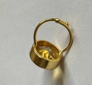 Bague en argent sterling plaqué or faite à la main Citrine Gemstone 10X16mm Forme ronde Prong Set High Looking Jewelry for Christmas Gift - Product Image 4