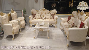 Lujoso juego de sofás de madera de 9 plazas para el hogar de lujo Muebles de sala de estar clásicos Diseños para una comodidad elegante - Product Image 4