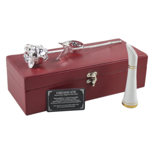 Rosa Natural Eterna con Acabado Plateado y Base de Cerámica, Ideal para Regalo de Aniversario y el Mejor Regalo para Parejas - Product Image 6