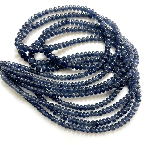 Perles en forme de rondelle de saphir bleu pierres précieuses naturelles de qualité fine pour bijoux perles de pierre lisse - Product Image 3