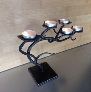 Antique Silver Iron <b>Candle</b> Stand Holder Creative Rectangular Base Handcrafted Powder Coating for <b>Wedding</b> Christmas Home Decor - Product Image 5