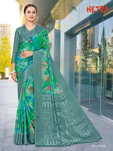 New <b>Design</b> Floral Pattern Ethnic India <b>Bandanas</b> Lunch Turkey Faux Georgette Eco-Friendly Stretchable Uniforms Saree Collection - Product Image 6