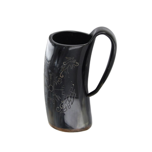 Mug traditionnel en corne de viking |   Vaisselle nordique écologique artisanale avec emballage en boîte de couleur pour les fêtes, le camping, les cadeaux - Product Image 2