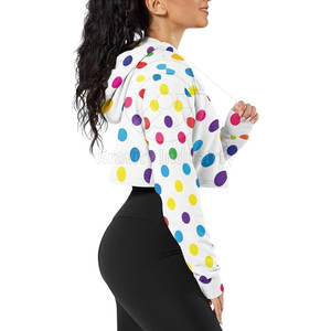 Sudadera Corta Informal de Invierno para Mujer, Diseño Personalizado, Color Sólido, Cómoda, con Logotipo Frontal, Ecológica, de Algodón/Poliéster - Product Image 5