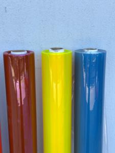 Rouleau de film PVC transparent coloré |   Feuille de vinyle plastique translucide haute brillance pour sacs | Rouleau de PVC transparent teinté doublement poli - Product Image 3