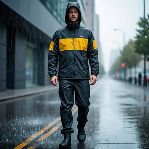 Chándal cortavientos personalizado para hombre, chaqueta de lluvia de Spandex de nailon 100%, traje de pantalón, chándal cortavientos de montaña para hombre - Product Image 4