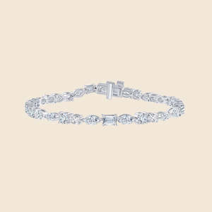 Bracelet Opulent Multicut Tennis Diamond avec diamants ronds cultivés en laboratoire F-VS 6,1 carats en or massif 14 carats, idéal pour le quotidien et comme cadeau - Product Image 2