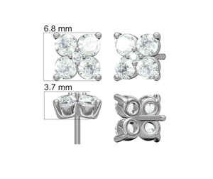 Luxurious White Gold Moissanite <b>Screw</b> <b>Back</b> Stud <b>Earrings</b> WholeSale OEM - Product Image 4