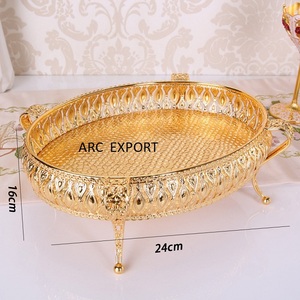 ให้บริการคริสตัลสไตล์โลหะสีทองการออกแบบใหม่สไตล์แวร์ขายส่งออกแบบใหม่ที่ให้บริการถาด - Product Image 6