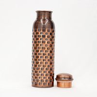 Bouteille d'eau en cuivre pur noir antique de qualité supérieure, écologique, 1L, design mignon, pour logo personnalisé, pour adultes