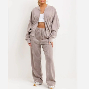 Wholesale Custom Women Acid Wash <b>Tracksuits</b> High Quality Custom Made Women Acid Wash <b>Tracksuits</b> - Product Image 3