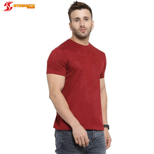 T-shirt rouge uni avec Logo imprimé pour homme, couleur unie, bon marché - Product Image 4