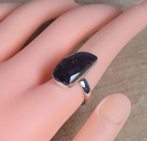 Anillo elegante de piedras preciosas facetadas de Plata de Ley 925 de zafiro múltiple Natural, joyería hecha a mano, regalo de Navidad - Product Image 4