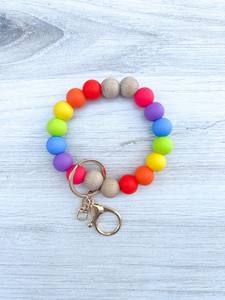 Handmade <b>Keychain</b> with Wooden Beads and Stainless Steel <b>Ring</b> | Colorful <b>keychain</b> made of wooden beads and stainless steel | VRNQ - Product Image 5