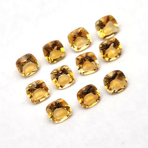 เบาะซิทรีนสีทองธรรมชาติขนาด5x5มม. 0.49สีเหลืองเครื่องประดับทำอัญมณีอัญมณีหลวมตัดแบบแฟนซี - Product Image 6