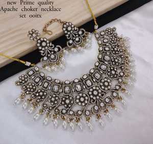 Célèbre Haute Qualité Merveilleux Indien Réel Kundan Premium Qualité Jaypuri Carré Ovale Pierre Collier Avec Boucle D'oreille Ensemble Pour Femmes - Product Image 6