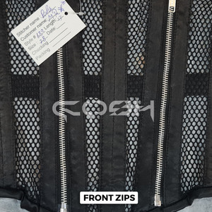 Corset sexy en maille noire respirante avec double fermeture éclair et baleines en satin - Product Image 5