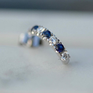 ต่างหูเงินแท้ประดับมอสซาไนต์ทรงกลมขนาด 2.2 มม. น้ำหนัก 0.42 กะรัต สีฟ้า ของขวัญสุดคลาสสิกสำหรับงานปาร์ตี้สำหรับผู้หญิง - Product Image 4