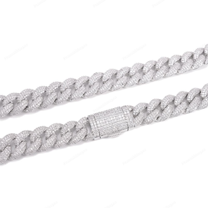 14mm 22 pulgadas Moissanite diamantes cubano enlace cadena collar 925 plata esterlina moda joyería lujo alta calidad diseño personalizado - Product Image 4