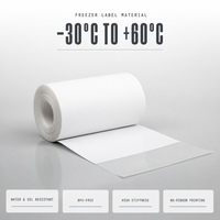 Étiquette autocollante en film PP thermique direct, blanc mat, pour emballage d'aliments congelés