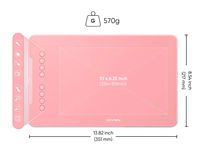 Tablette graphique DECO01 V3 rose, 8192 niveaux de pression, 5080 LPI, stylet passif, haute précision, 8 raccourcis personnalisables, USB Type-C