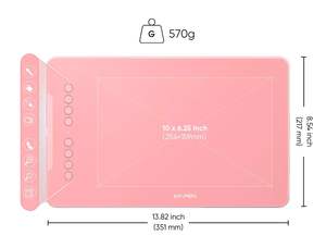 แท็บเล็ตกราฟิก DECO01 V3 สีชมพู พร้อมแรงกด 8192 ระดับ ความละเอียดปากกา 5080 LPI ปุ่มลัดปรับแต่งได้ 8 ปุ่ม - Product Image 2