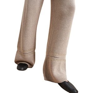 2025 Womens Casual Knitted Trousers Hot <b>Wool</b> Half-Cardigan Flat <b>Pants</b> with Drawstring Waist Breathable and Painted Decoration - Product Image 4