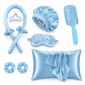 Kit Cadeau de Bigoudis Sans Chaleur de Haute Qualité avec Taie d'Oreiller en Satin, Chouchous et Bonnet de Nuit pour Boucles de Nuit - Product Image 4