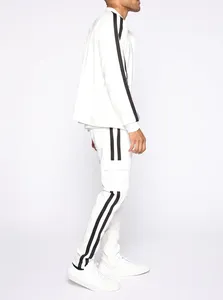 Sudadera con capucha y cremallera completa de lana de 3 rayas de invierno personalizada para hombre con chándal de diamantes de imitación-Alta calidad - Product Image 6