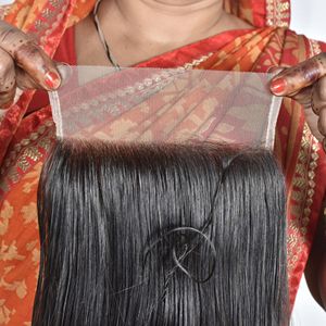 100% Proveedor y exportador de cabello humano de templo indio crudo de alto grado Cierre recto Vendedor Remy Extensiones disponibles para la venta - Product Image 6