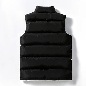 Vente en gros Veste d'hiver bouffante à manches courtes pour hommes avec logo personnalisé, coupe-vent à capuche respirante, imperméable et brillante - Product Image 3