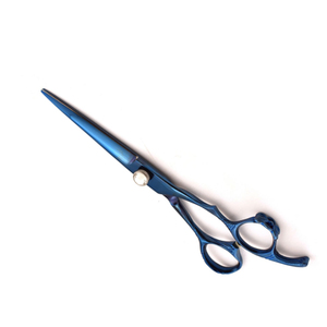 Tijera de peluquero con acabado de plasma azul Premium con mango de diseño elegante Tijeras de corte de pelo profesionales de acero inoxidable para Peluqueros - Product Image 5