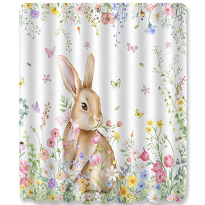 Custom Printed Waterproof Shower Shower <b>Curtain</b> for Bathroom Waterproof Polyester <b>with</b> <b>Hooks</b> - Product Image 5