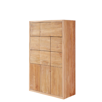 Armoire à chaussures moderne en bois massif d'acajou de luxe, écologique, pour le salon, avec neuf tiroirs et 3 portes
