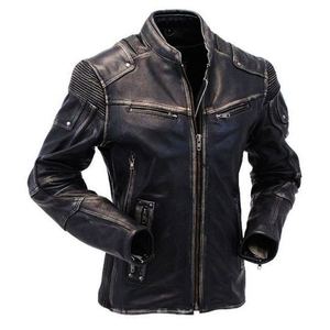 Chaqueta de Motociclista de Piel de Oveja Genuina Más Vendida, Chaqueta Formal para Hombre, Resistente al Viento, Cuello Alto, Servicio OEM - Product Image 1