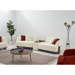 Canapé-lit convertible moderne Jaguar 3 places, extensible, en tissu microfibre, tissage uni, poids moyen, résistant aux taches - Product Image 4