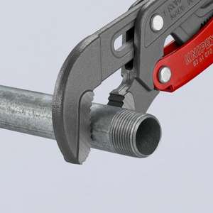 Llave para tubos Knipex tipo S de ajuste rápido, con recubrimiento en polvo gris y mangos recubiertos de plástico - Product Image 2